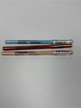 Lot Of 3 NYX Professional Lip Liner Sofia, Paris Plain, Blue Tedddy